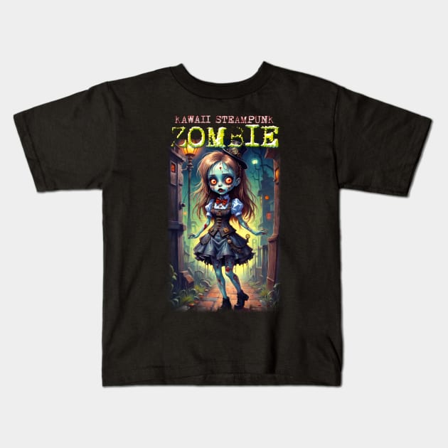 Kawaii Steampunk Zombie 03 Kids T-Shirt by KawaiiDread